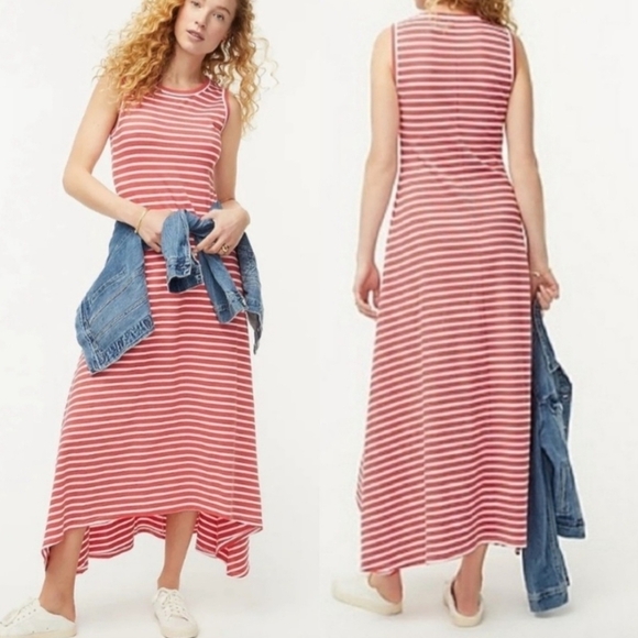 J. Crew Striped High-Low Maxi Dress - Picture 2 of 7